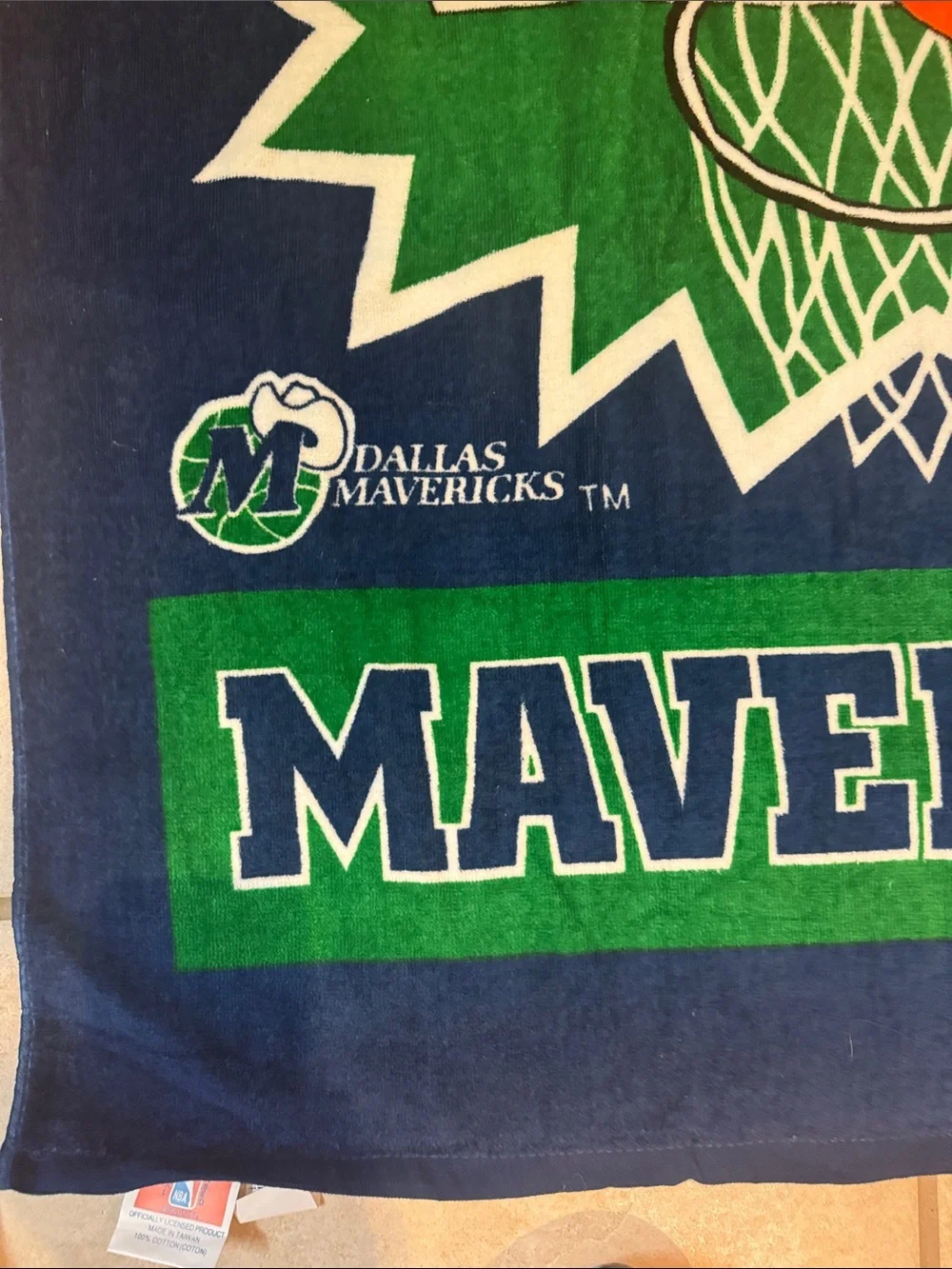 NBA Dallas Mavericks Navy, Green and Orange Team Beach Towel